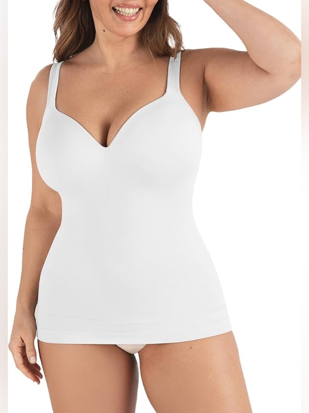 Shapermint Essentials Sweetheart Built-In Bra Shaper Cami White